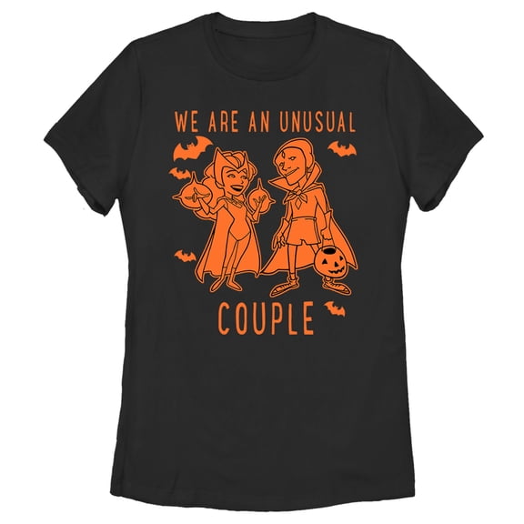 Women's Marvel WandaVision Orange Sketch Graphic Tee Black Medium