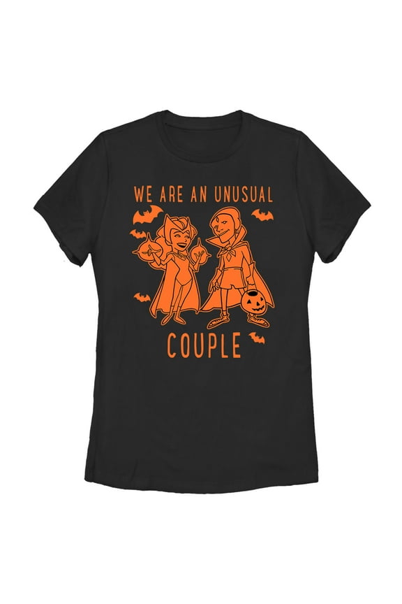 Women's Marvel WandaVision Orange Sketch Graphic Tee Black Small