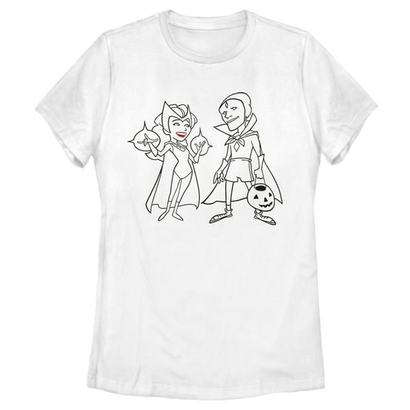 Women's Marvel WandaVision Outline Sketch  Graphic Tee White Small