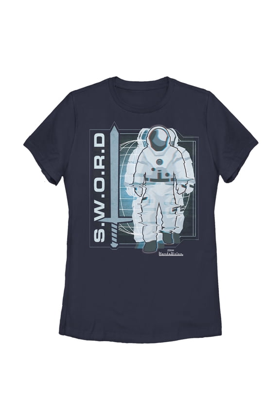 Women's Marvel WandaVision S.W.O.R.D  Graphic Tee Navy Blue Large