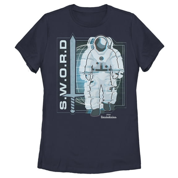Women's Marvel WandaVision S.W.O.R.D Graphic Tee Navy Blue Small