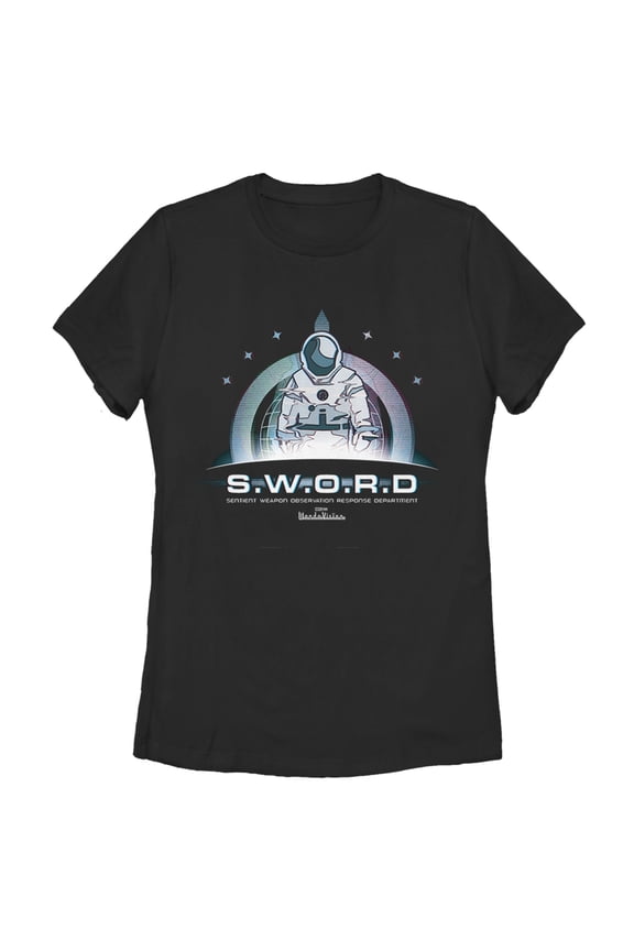 Women's Marvel WandaVision S.W.O.R.D Logo Graphic Tee Black Medium