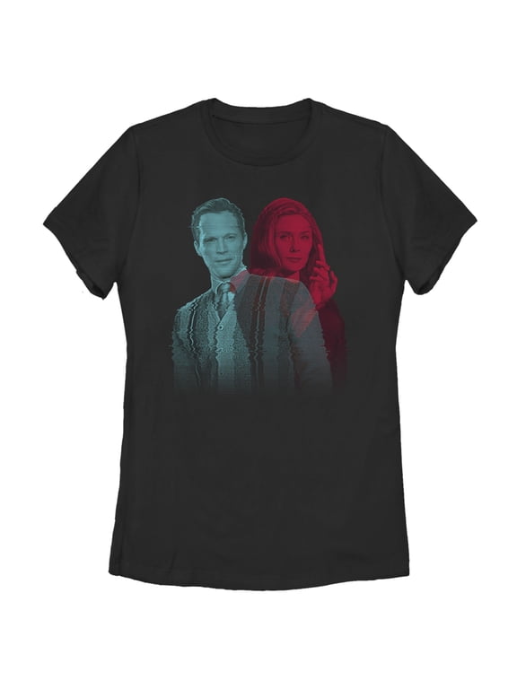 Women's Marvel WandaVision Static Reality Graphic Tee Black Medium