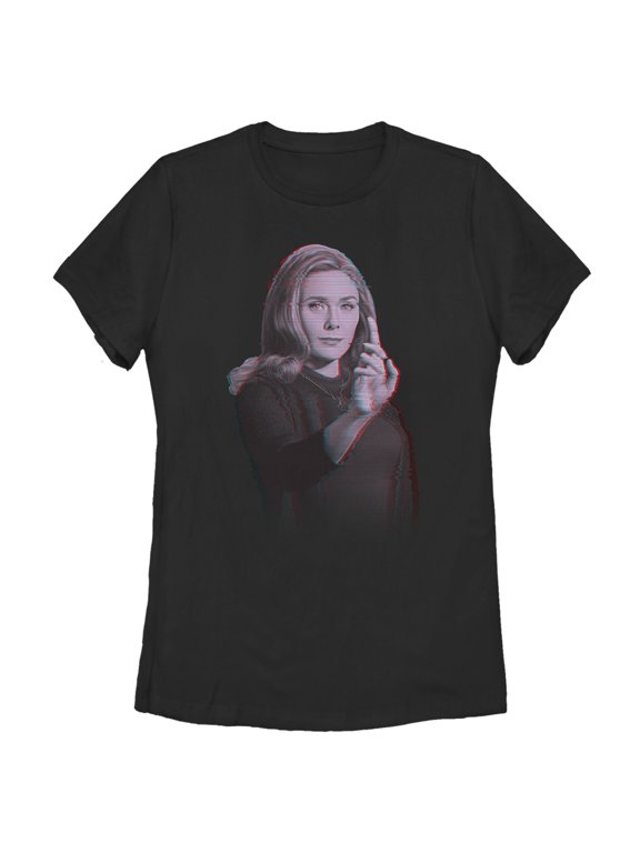 Women's Marvel WandaVision Wanda Glitch Graphic Tee Black Medium