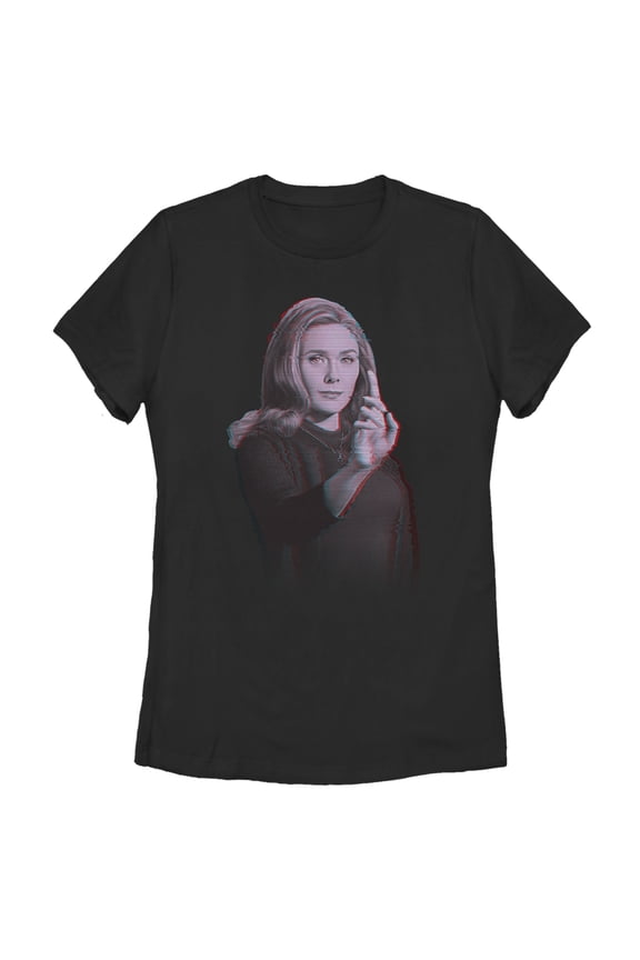 Women's Marvel WandaVision Wanda Glitch Graphic Tee Black Medium