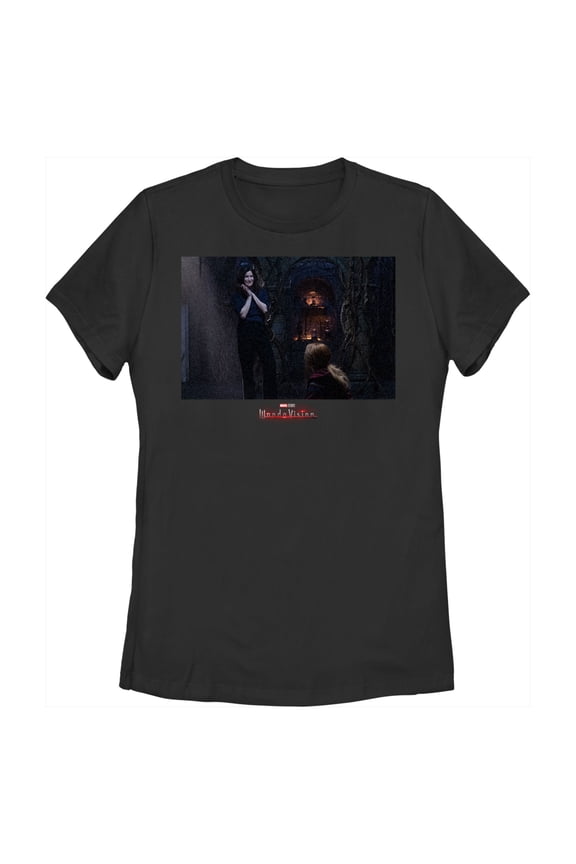 Women's Marvel WandaVision Wanda and Agatha  Graphic Tee Black Medium
