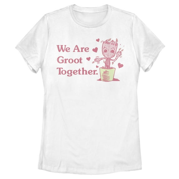 Women's Marvel We are Groot Together Graphic Tee White 2X Large
