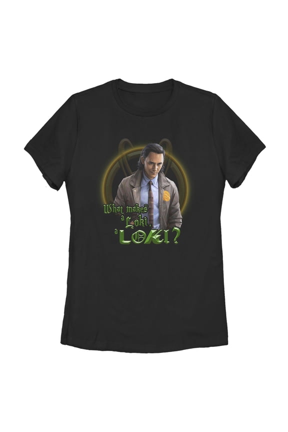 Women's Marvel What Makes a Loki, a Loki? Graphic Tee Black Small