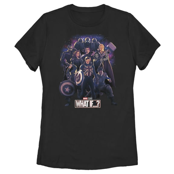 Women's Marvel What if…? Group Pose  Graphic Tee Black Small