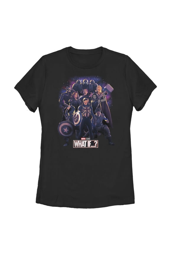 Women's Marvel What if…? Group Pose Graphic Tee Black Small
