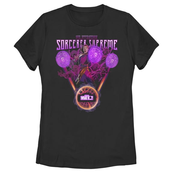 Women's Marvel What if…? Sorcerer Supreme  Graphic Tee Black Small