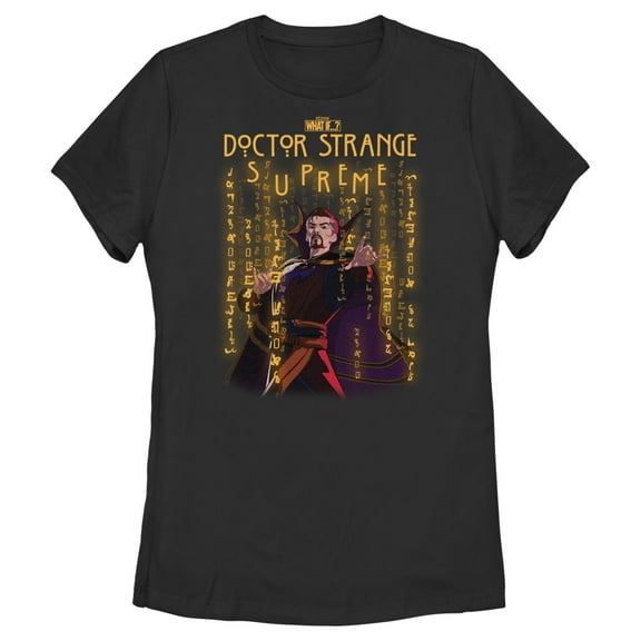 Women's Marvel What if…? Strange Glyphs  Graphic Tee Black 2X Large