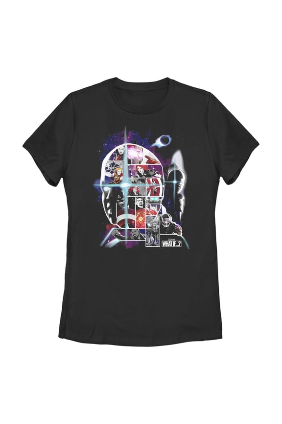Women's Marvel What if…? Watcher Panels Graphic Tee Black Small