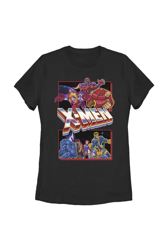 Women's Marvel X-Men Arcade Crew  Graphic Tee Black X Large