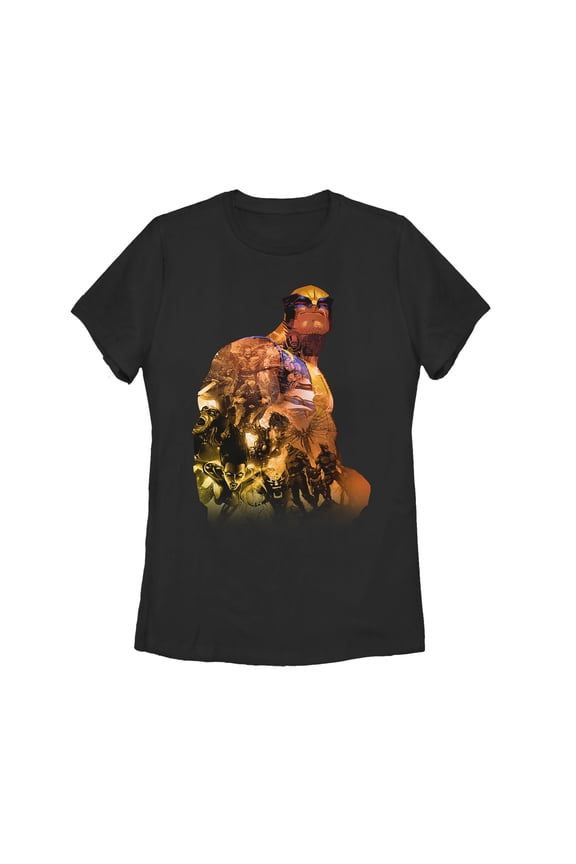 Women's Marvel X-Men Wolverine Pattern Graphic Tee Black Large
