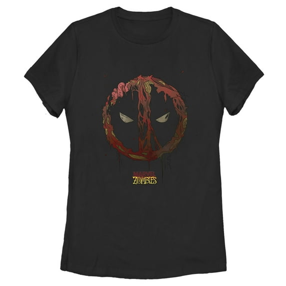 Women's Marvel Zombies Deadpool Mask Graphic Tee Black Large