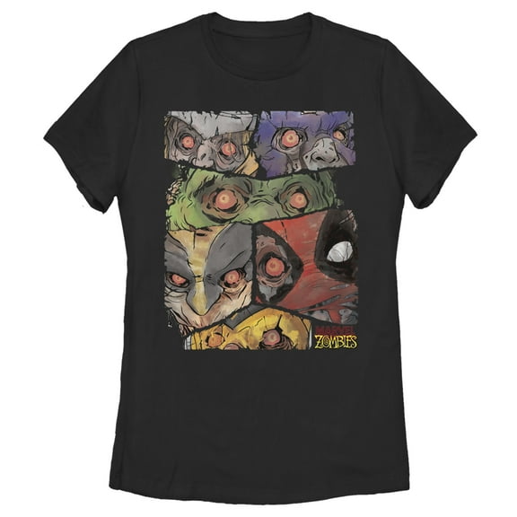 Women's Marvel Zombies Hero Faces  Graphic Tee Black Large