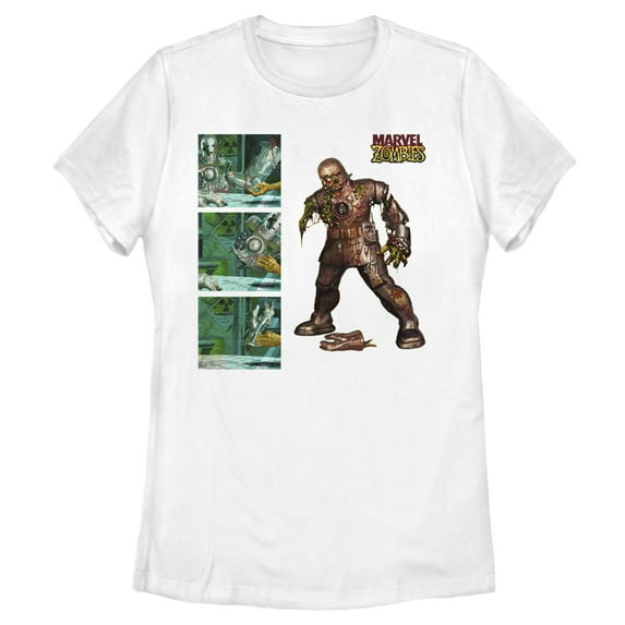 Women's Marvel Zombies Iron Man Panels Graphic Tee White X Large