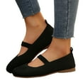 thumbnail image 1 of Women's Mary Jane Ballet Flat Shoes Arch Support Dressy Knit Work Loafers Casual Office Walking Shoes, 1 of 8