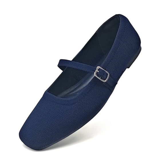Women’s Mary Jane Flats Breathable Ballet Flats with Adjustable Buckle Strap Casual Daily Walking Shoes