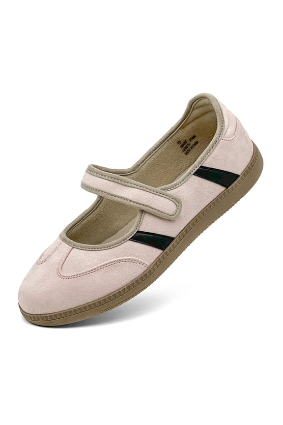 Women’s Mary Jane Flats Casual Womens Loafers Adjustable Hook and Loop Walking Sneakers Soft Cushion Insole Non Slip Sole Daily Wear Dress Shoes