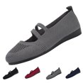 thumbnail image 1 of Women's Mary Jane Flats - Knit Ballet Shoes with Wide Toe Box & Round Toe, Comfortable Slip-On Dressy Casual Office Flats for Women,Gray,39, 1 of 7