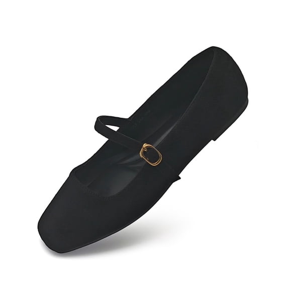 Women’s Mary Jane Flats Shoes Adjustable Buckle Strap Square ToeFlat Dress Shoes Versatile Daily Flat Shoes