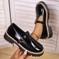 thumbnail image 1 of Women's Mary Jane Loafers, Patent Leather Platform Shoes with Buckle Strap, Non-Slip Casual Dress Flats, Comfortable Round Toe Walking Shoes for Daily Work School, 1 of 9