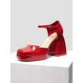 thumbnail image 1 of Women’s Mary Jane Platform Chunky Heel Pumps With Ankle Strap, 1 of 5