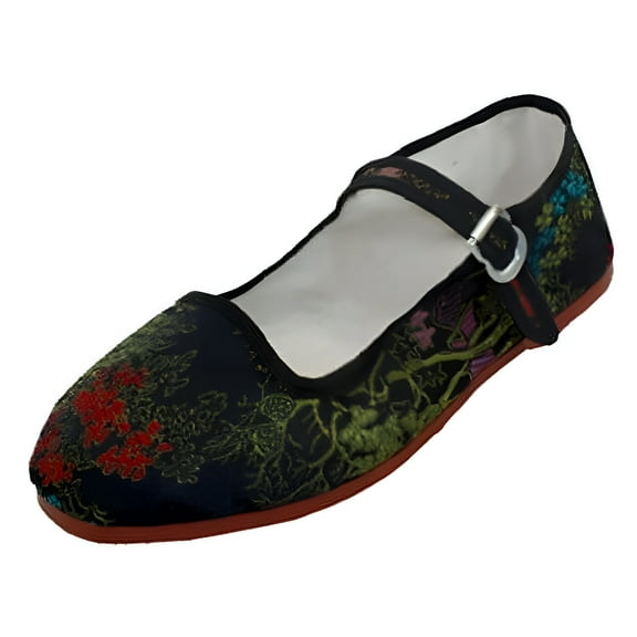 Women's Mary Jane Shoes Brocad Flat Slip On Cotton Ballet Colors