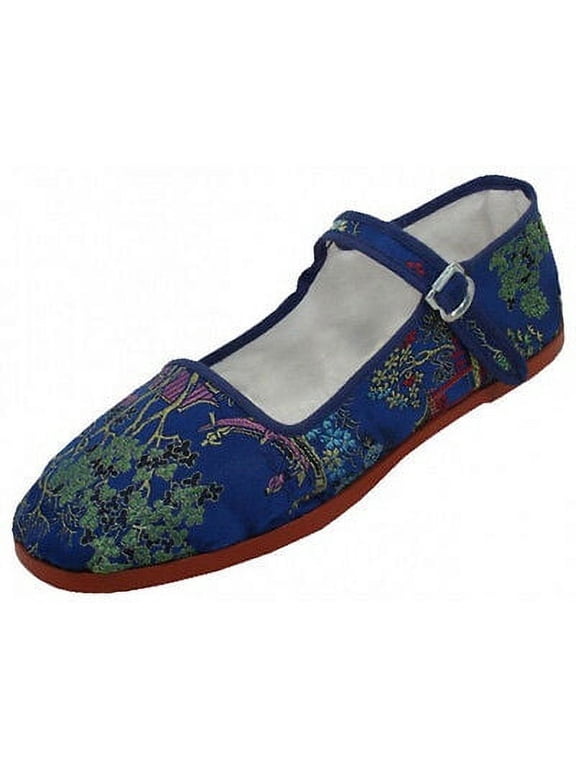 Women's Mary Jane Shoes Brocad Flat Slip On Cotton Ballet Colors