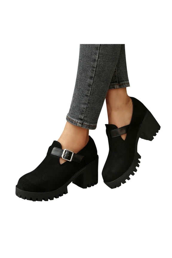 Women's Mary Jane Shoes Chunky Block Heels Closed Toe Work Pumps Comfortable Round Toe Dress Wedding Party Shoes Women's Casual Loafers