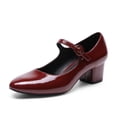 thumbnail image 1 of Women's Mary Jane Shoes Round Toe Pumps Block Heels With Adjustable Strap, 1 of 7
