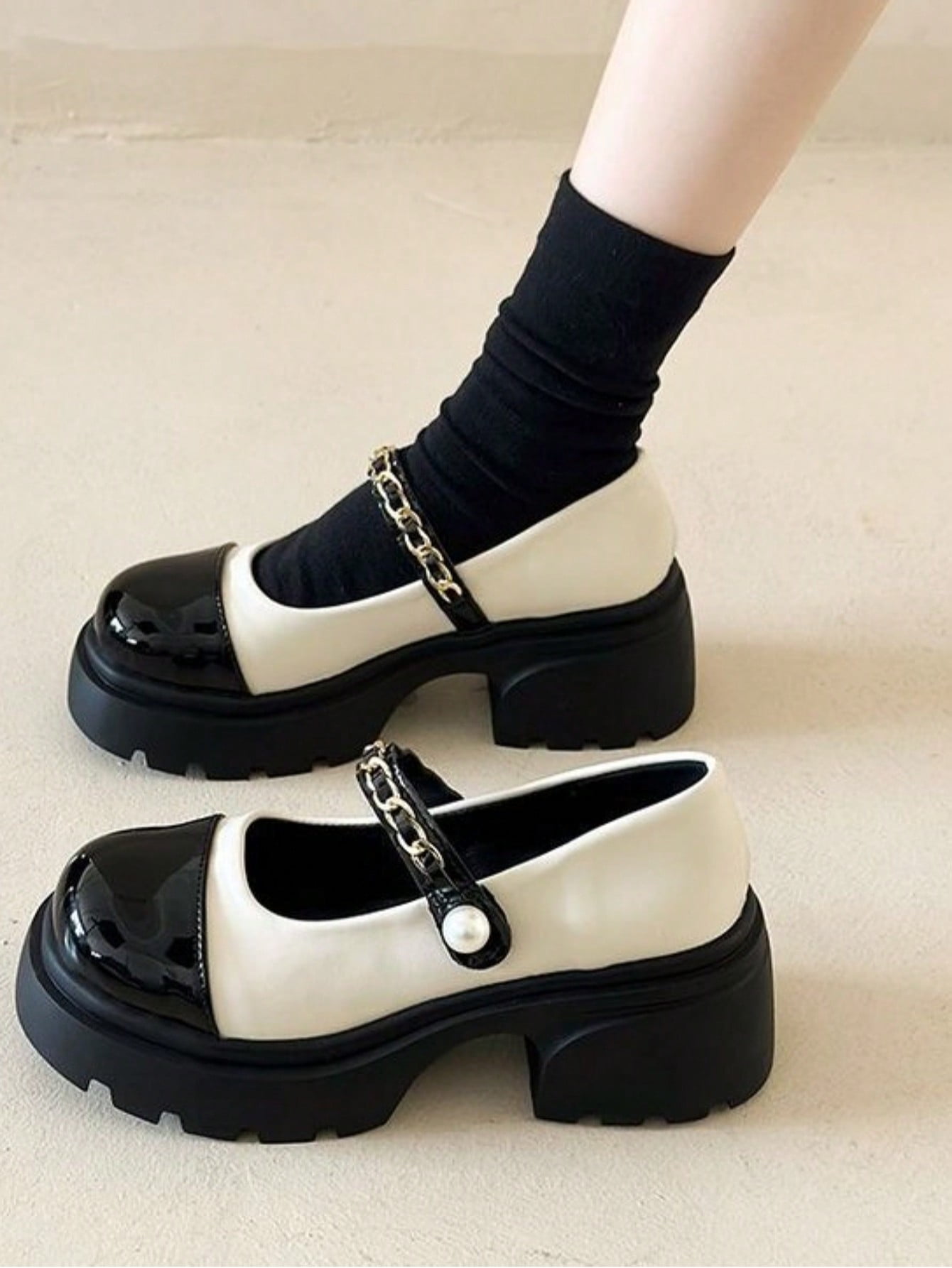 Women‘s Mary Jane Shoes Spring 2024 New Arrival Chunky Heel Shallow ...