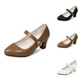 thumbnail image 1 of Women's Mary Jane Shoes Square Heel Closed Toe On Dress Shoes Wedding Party Back to School Pump Shoes For Casual Outings Festival Comfortable Buckle Strap, 1 of 8