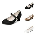thumbnail image 1 of Women's Mary Jane Shoes Square Heel Closed Toe On Dress Shoes Wedding Party Back to School Pump Shoes For Casual Outings Festival Comfortable Buckle Strap, 1 of 7