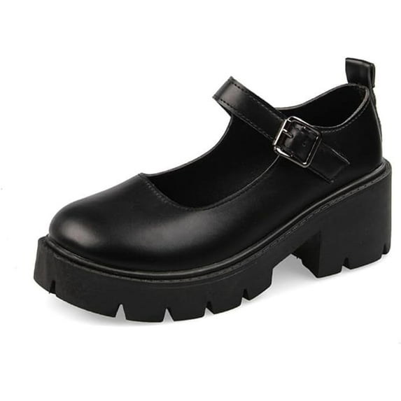 Women's Mary Jane Shoes Thick Sole Shoes Bow Pearl Decoration Gothic Sweet Style Platform Shoes Patent Leather Rivet decoration