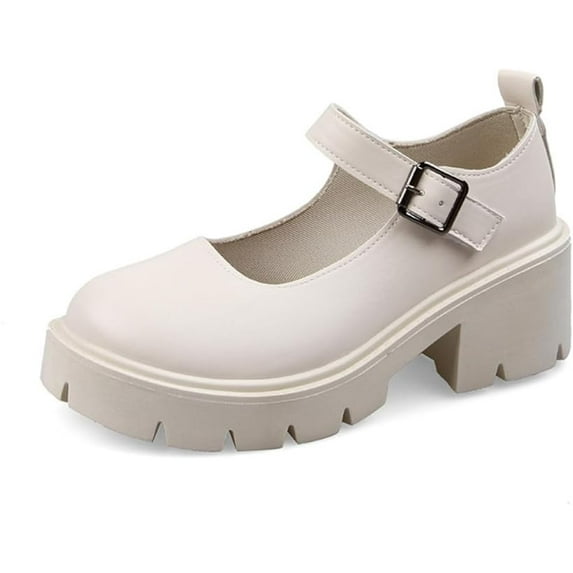 Women's Mary Jane Shoes Thick Sole Shoes Bow Pearl Decoration Gothic Sweet Style Platform Shoes Patent Leather Rivet decoration