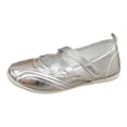 thumbnail image 1 of Women's Mary Jane Sneakers Glossy Leather Lightweight Slip on Casual Tennis Shoes Shiny Barefoot Ballet Flat Shoes, 1 of 7