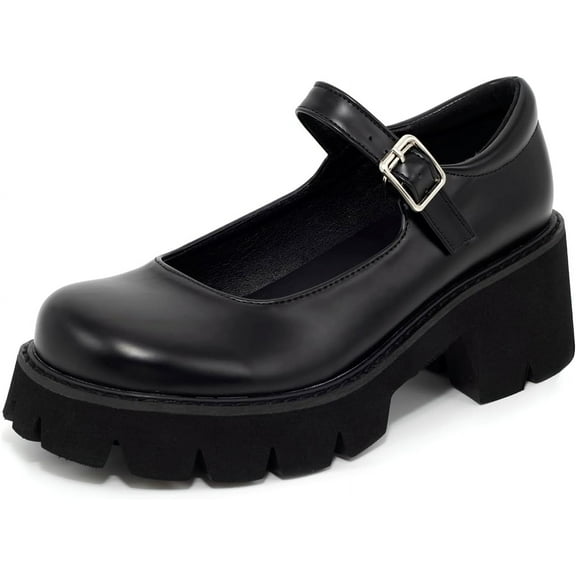 Women's Mary Janes Oxfords Dress Platform high Heels Loafers Shoes for Office Lady