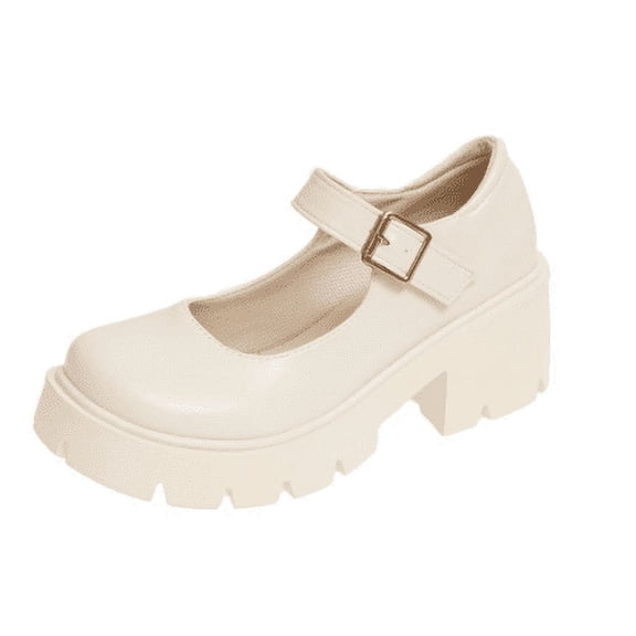 Women's Mary Janes Oxfords Dress Platform high Heels Loafers Shoes for Office Lady