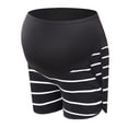 thumbnail image 1 of Women's Maternity Cotton Striped Shorts Lounge Sleep Pajama Workout Comfy Stretchy Pregnancy Active Shorts with Pockets Black XL, 1 of 3