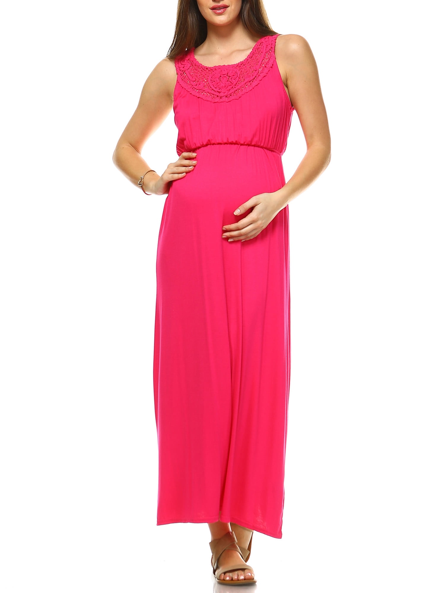 Women's Maternity Crochet Maxi Dress - Walmart.com