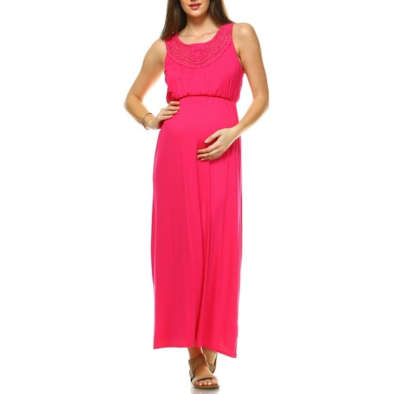Women's Maternity Crochet Maxi Dress