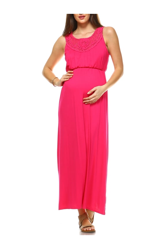 Women's Maternity Crochet Maxi Dress