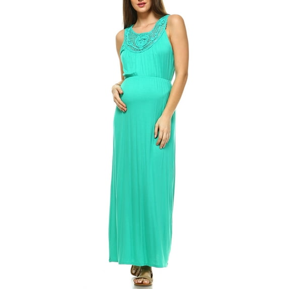 Women's Maternity Crochet Maxi Dress