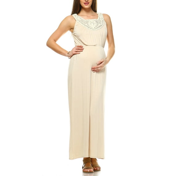 Women's Maternity Crochet Maxi Dress