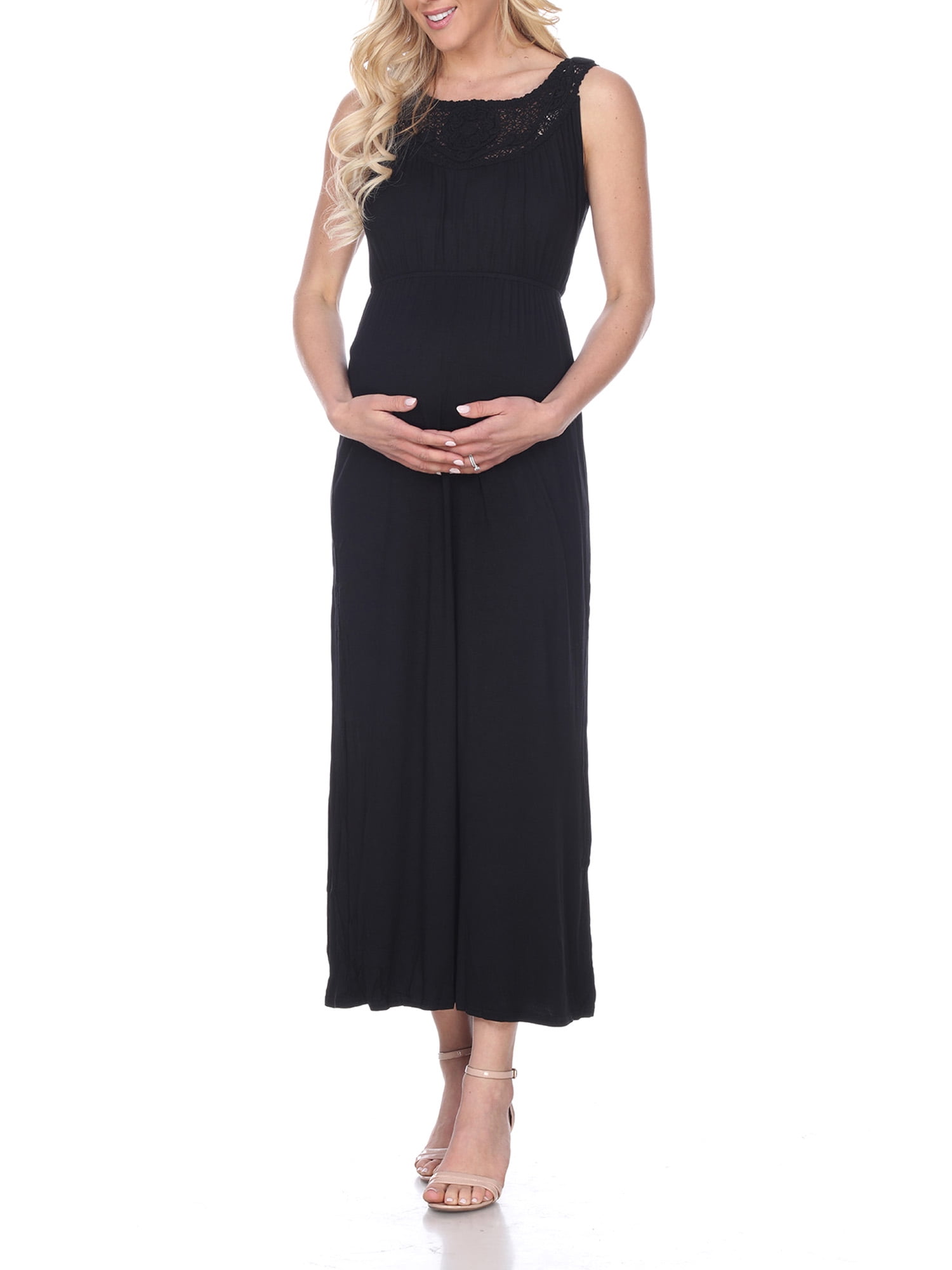 chinese dress ladies Beige Crochet Lace Button Front Maternity Dress – PinkBlush main image 1