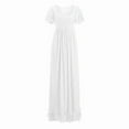 thumbnail image 1 of Women's Maternity Dress - Lace Ruffles Short Sleeve Maxi Dress with Flying Sleeves for Photography, Pregnancy Gown,Size for M, 1 of 7