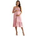 thumbnail image 1 of Women's Maternity Dress Summer Sleeveless Smocked Casual Spaghetti Strap Flowy Maxi Dress, 1 of 5